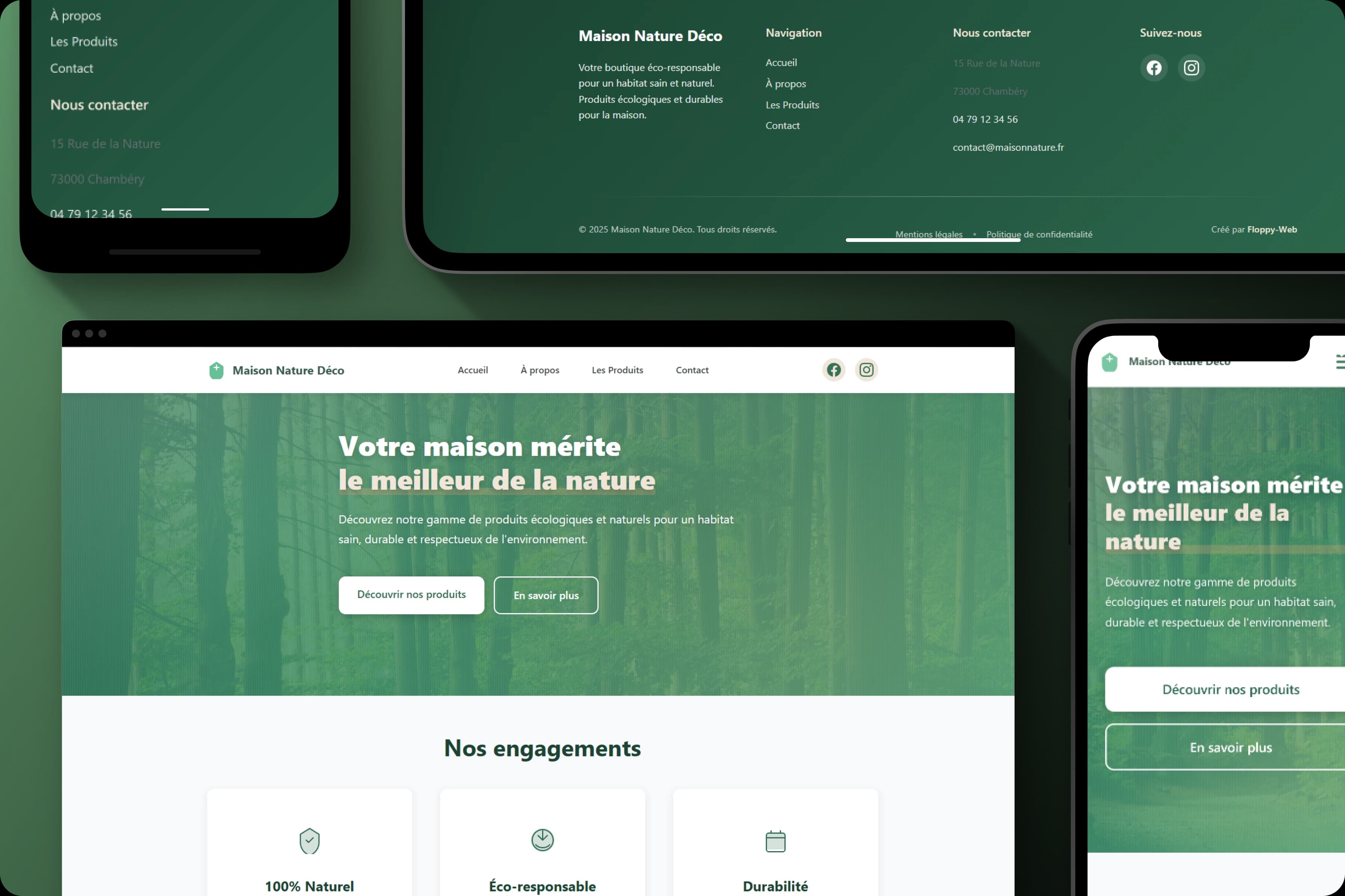 Site vitrine Boutique naturel