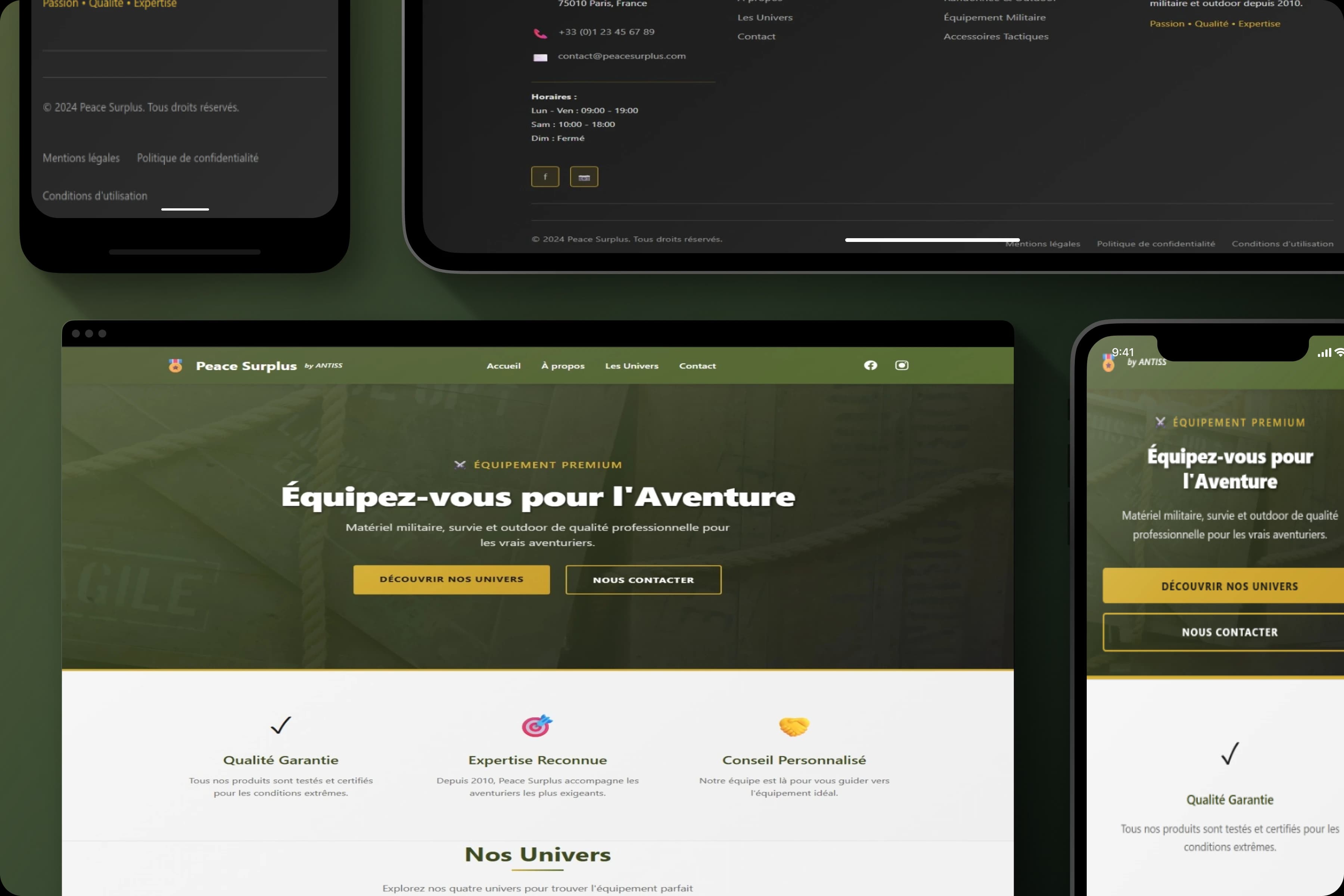 Site vitrine Boutique Surplus